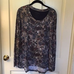 Peruvian Connection dark floral large tunic